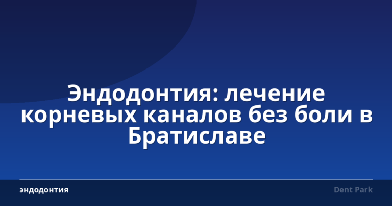Эндодонтия: лечение корневых каналов без боли в Братиславе