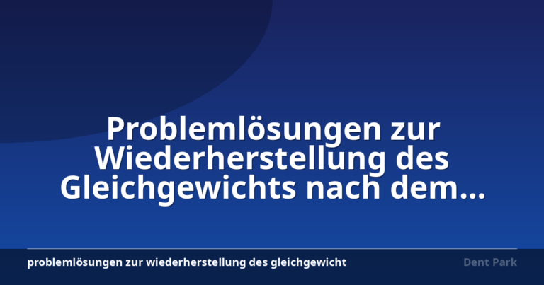 Problemlösungen zur Wiederherstellung des Gleichgewichts nach dem Urlaub