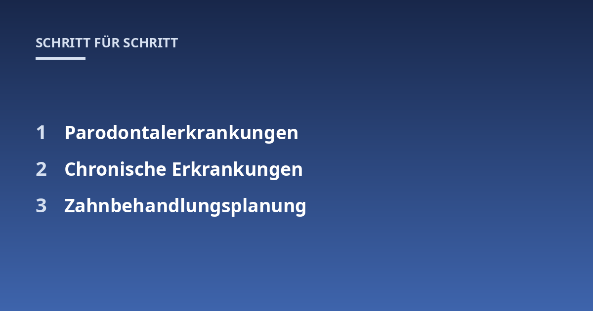 Parodontalerkrankungen; Chronische Erkrankungen; Zahnbehandlungsplanung