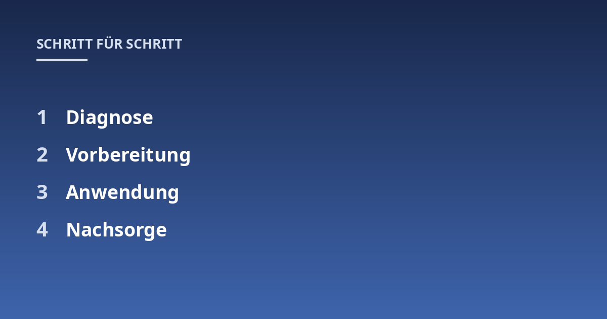 Diagnose; Vorbereitung; Anwendung; Nachsorge