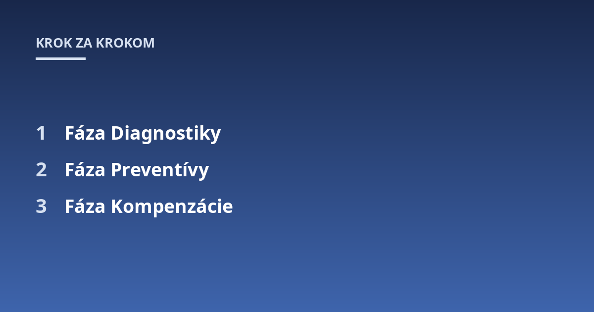 Fáza Diagnostiky; Fáza Preventívy; Fáza Kompenzácie