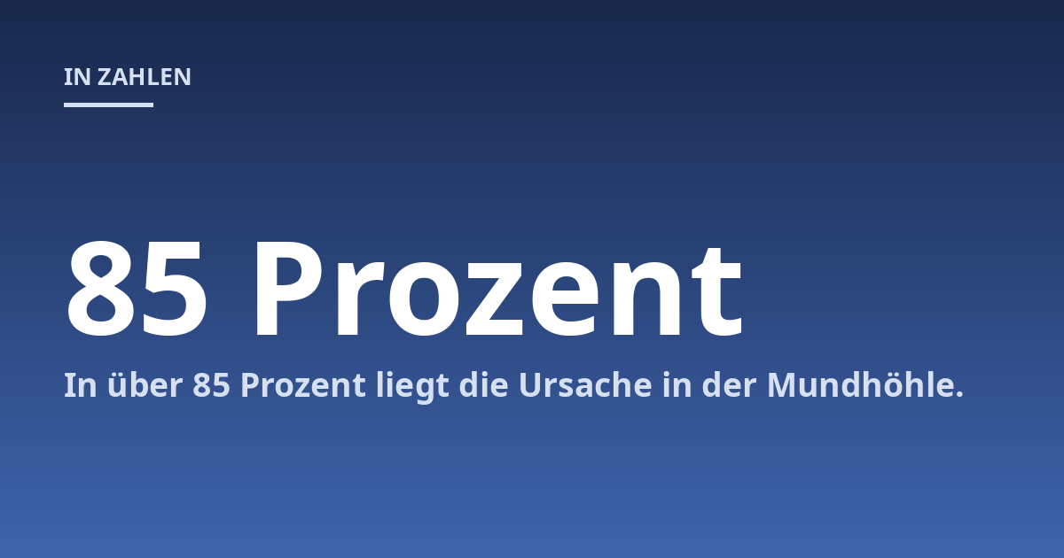 In über 85 Prozent liegt die Ursache in der Mundhöhle.