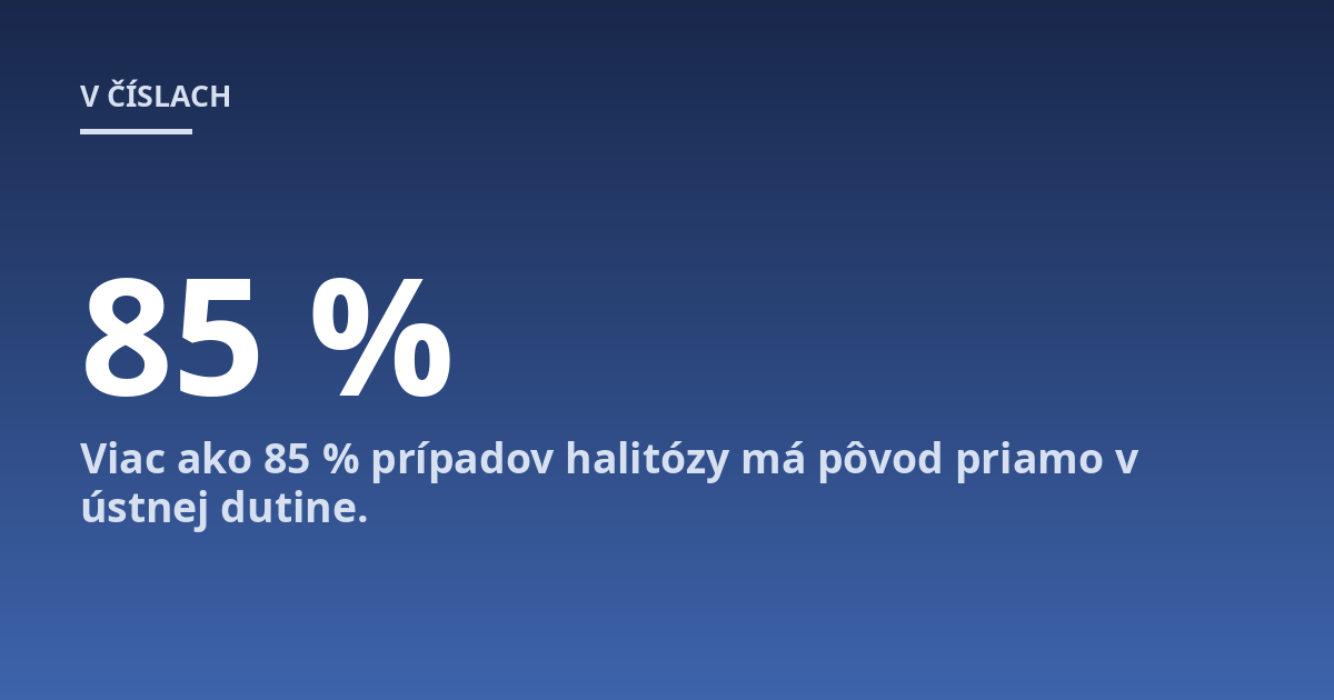 Viac ako 85 % prípadov halitózy má pôvod priamo v ústnej dutine.